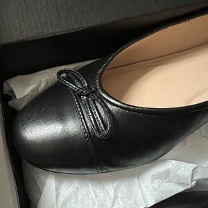 Saks Fifth Avenue Black Leather Flats